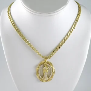 SET1891 Cadenas & Colgantes - Chain - Pendants - Zircon Stone - 14K Real Color 6mmX45cm