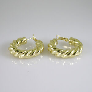 E2824 Earrings - Aretes - Zircon Stone - 14K Real Color