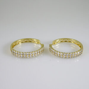 E2825 Earrings - Aretes - Zircon Stone - 14K Real Color