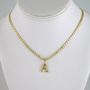 Cadenas de Letras Colgantes - Chain - Pendants - Letters - Zircon Stone - 14K Real Color