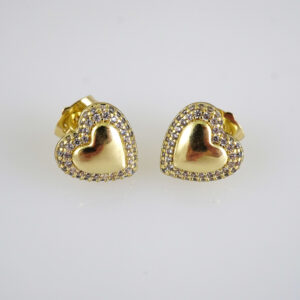 E2832 Earrings - Aretes - Zircon Stone - 14K Real Color