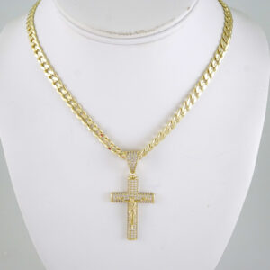 SET1905 Cadenas & Colgantes - Chain - Pendants - Zircon Stone - 14K Real Color 3mmX45cm