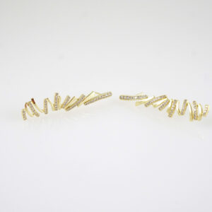 E2851 Earrings - Aretes - Zircon Stone - 14K Real Color