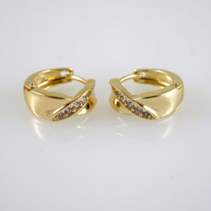 E2852 Earrings - Aretes - Zircon Stone - 14K Real Color