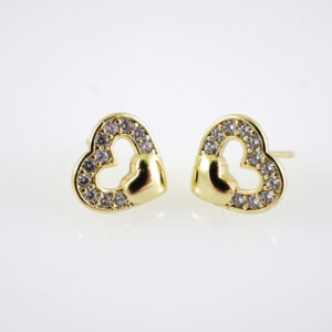 E2853 Earrings - Aretes - Zircon Stone - 14K Real Color