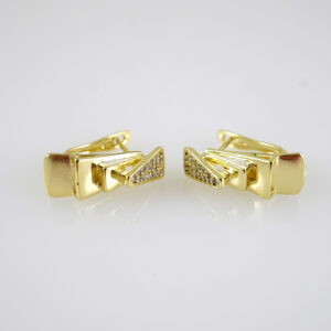 E2854 Earrings - Aretes - Zircon Stone - 14K Real Color