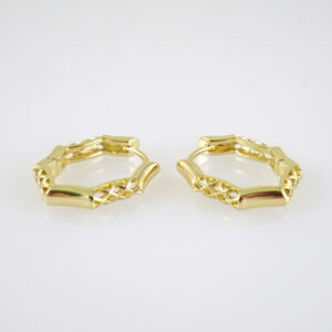 E2857 Earrings - Aretes - Zircon Stone - 14K Real Color