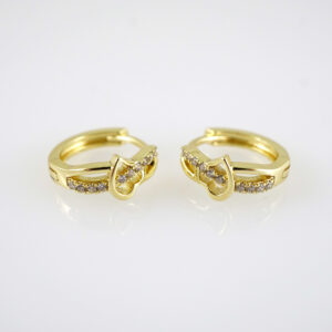 E2860 Earrings - Aretes - Zircon Stone - 14K Real Color