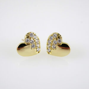 E2866 Earrings - Aretes - Zircon Stone - 14K Real Color