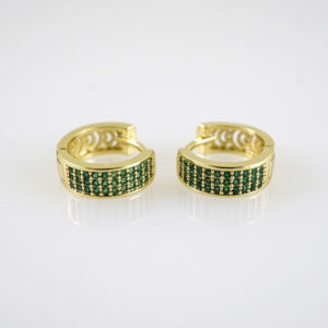 E2870 Earrings - Aretes - Zircon Stone - 14K Real Color