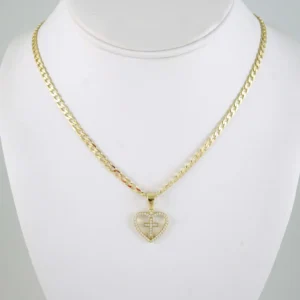SET1901 Cadenas & Colgantes - Chain - Pendants - Zircon Stone - 14K Real Color 3mmX45cm