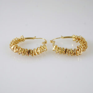 E2834 Earrings - Aretes - Zircon Stone - 14K Real Color