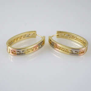 E2835 Earrings - Aretes - Zircon Stone - 14K Real Color