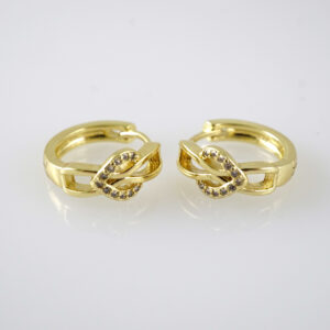 E2839 Earrings - Aretes - Zircon Stone - 14K Real Color