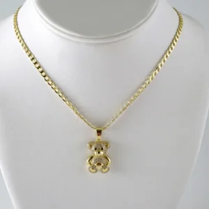 SET1907 Cadenas & Colgantes - Chain - Pendants - Zircon Stone - 14K Real Color 3mmX45cm