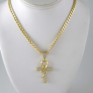SET1909 Cadenas & Colgantes - Chain - Pendants - Zircon Stone - 14K Real Color 3mmX45cm