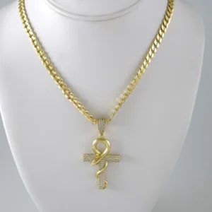 SET1909 Cadenas & Colgantes - Chain - Pendants - Zircon Stone - 14K Real Color 3mmX45cm