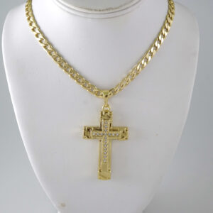 SET1910 Cadenas & Colgantes - Chain - Pendants - Zircon Stone - 14K Real Color 3mmX45cm