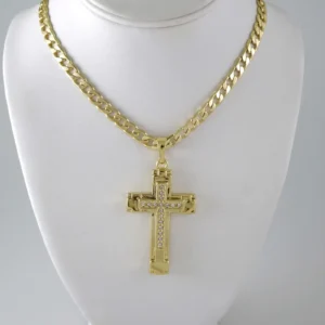 SET1910 Cadenas & Colgantes - Chain - Pendants - Zircon Stone - 14K Real Color 8mmX45cm