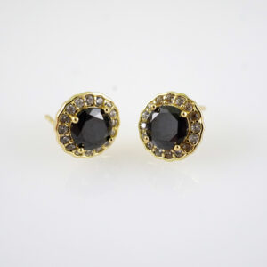 E2842 Earrings - Aretes - Zircon Stone - 14K Real Color