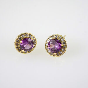 E2843 Earrings - Aretes - Zircon Stone - 14K Real Color