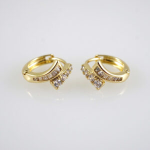 E2845 Earrings - Aretes - Zircon Stone - 14K Real Color