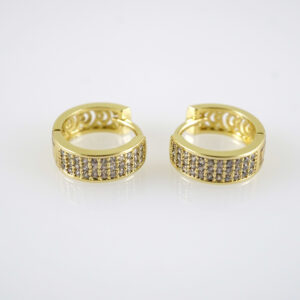 E2847 Earrings - Aretes - Zircon Stone - 14K Real Color