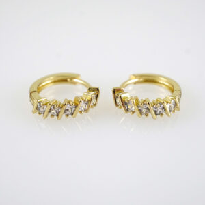 E2850 Earrings - Aretes - Zircon Stone - 14K Real Color