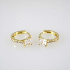 E2874 Earrings - Aretes - Zircon Stone - 14K Real Color