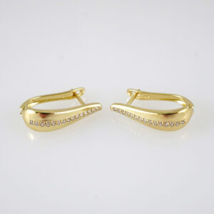 E2875 Earrings - Aretes - Zircon Stone - 14K Real Color