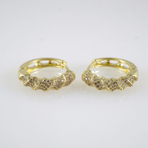 E2887 Earrings - Aretes - Zircon Stone - 14K Real Color