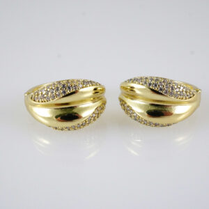 E2889 Earrings - Aretes - Zircon Stone - 14K Real Color