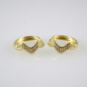 E2891 Earrings - Aretes - Zircon Stone - 14K Real Color