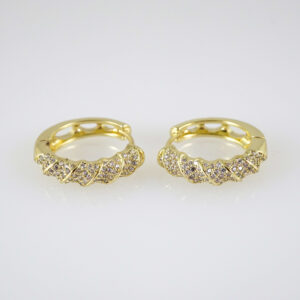 E2897 Earrings - Aretes - Zircon Stone - 14K Real Color