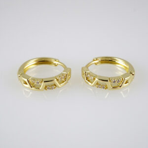E2899 Earrings - Aretes - Zircon Stone - 14K Real Color