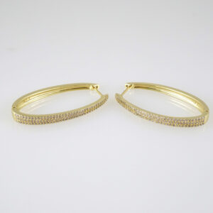 E2902 Earrings - Aretes - Zircon Stone - 14K Real Color