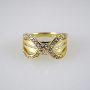 R891 RING - ANILLO - Zircon Stone - 14K Real Color