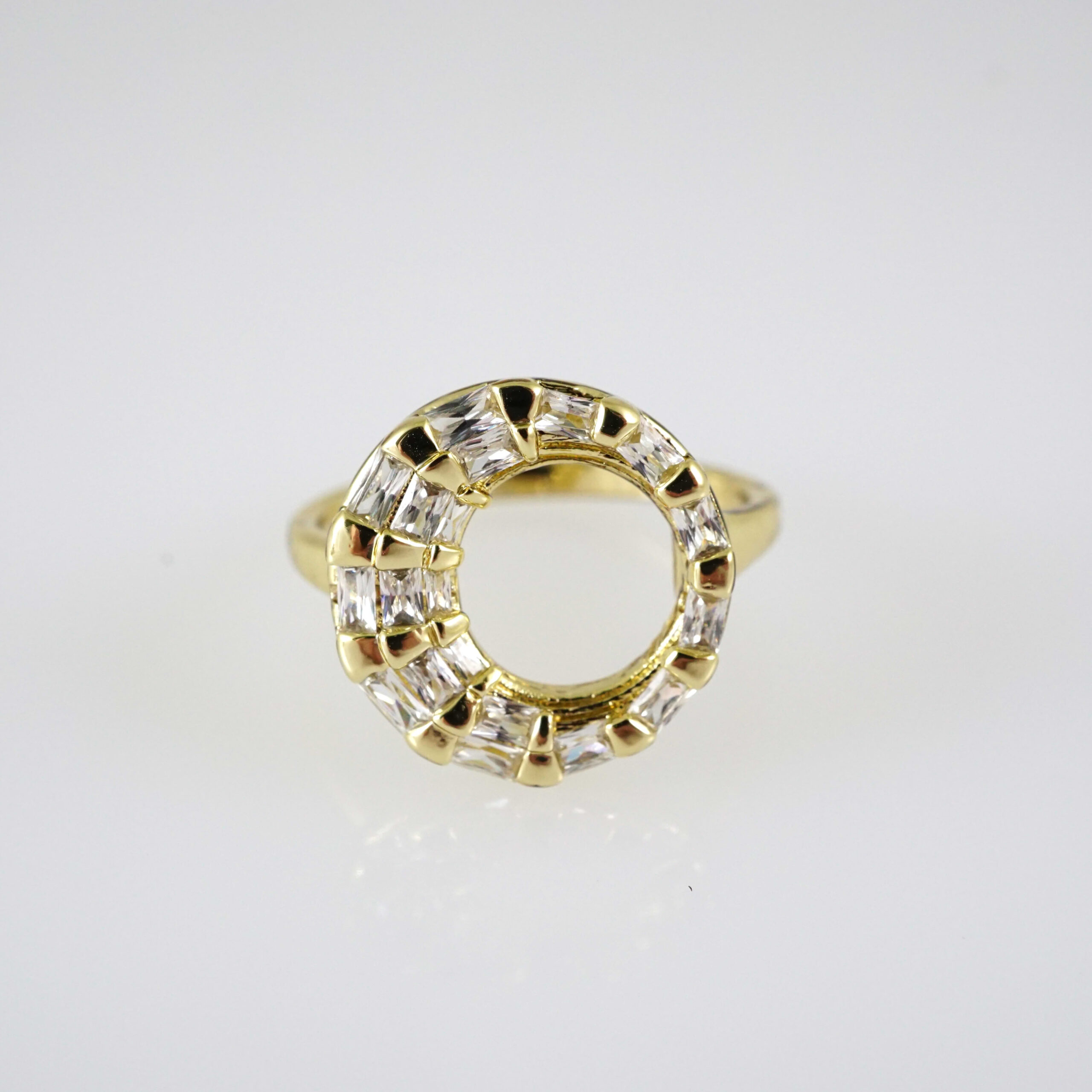 R892 RING - ANILLO - Zircon Stone - 14K Real Color