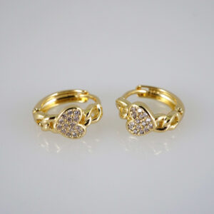 E2906 Earrings - Aretes - Zircon Stone - 14K Real Color